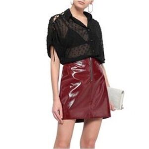 IRO Zander lace-up fil coupé gauze shirt